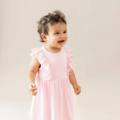 Pointelle Bodysuit Dress in Sakura
