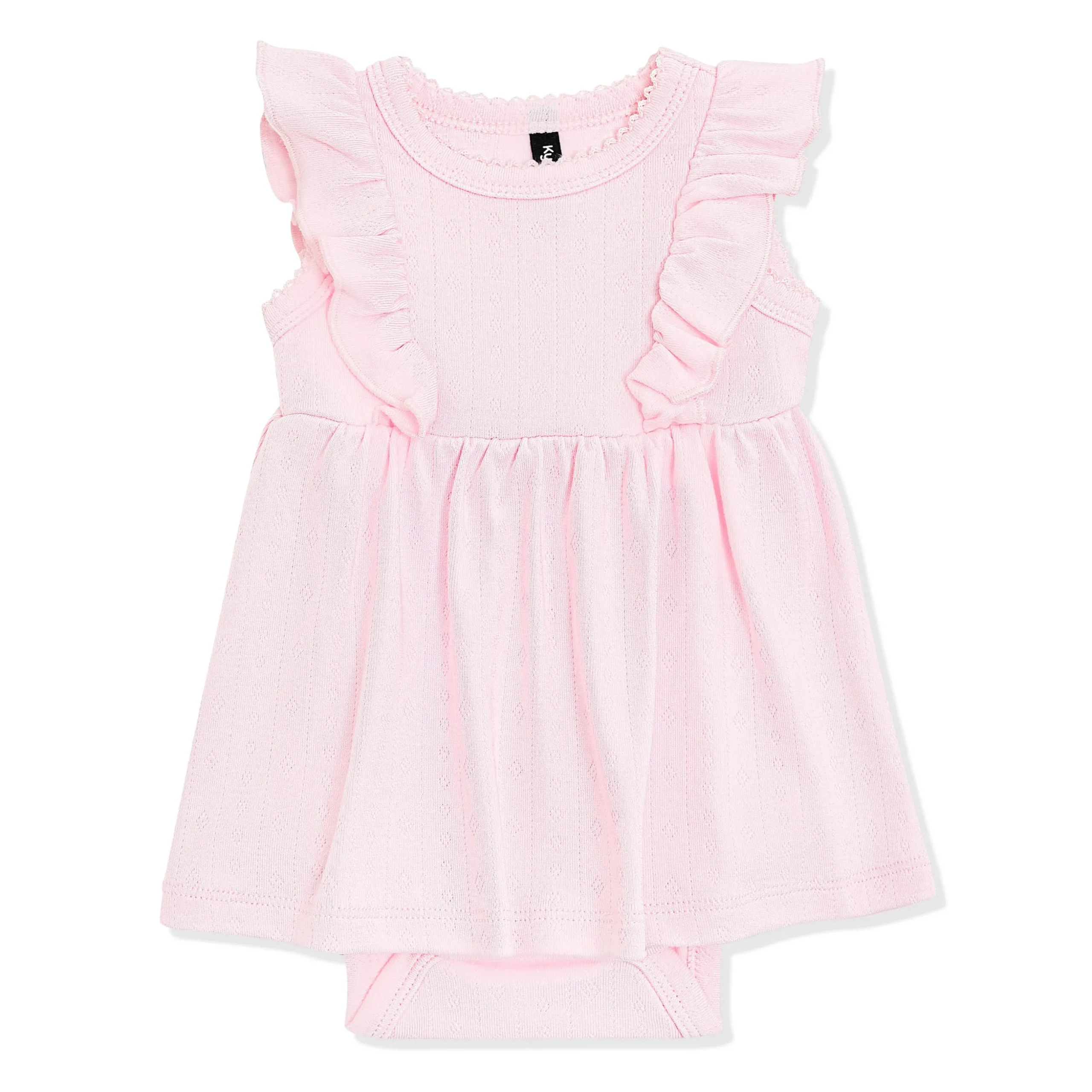 Pointelle Bodysuit Dress in Sakura