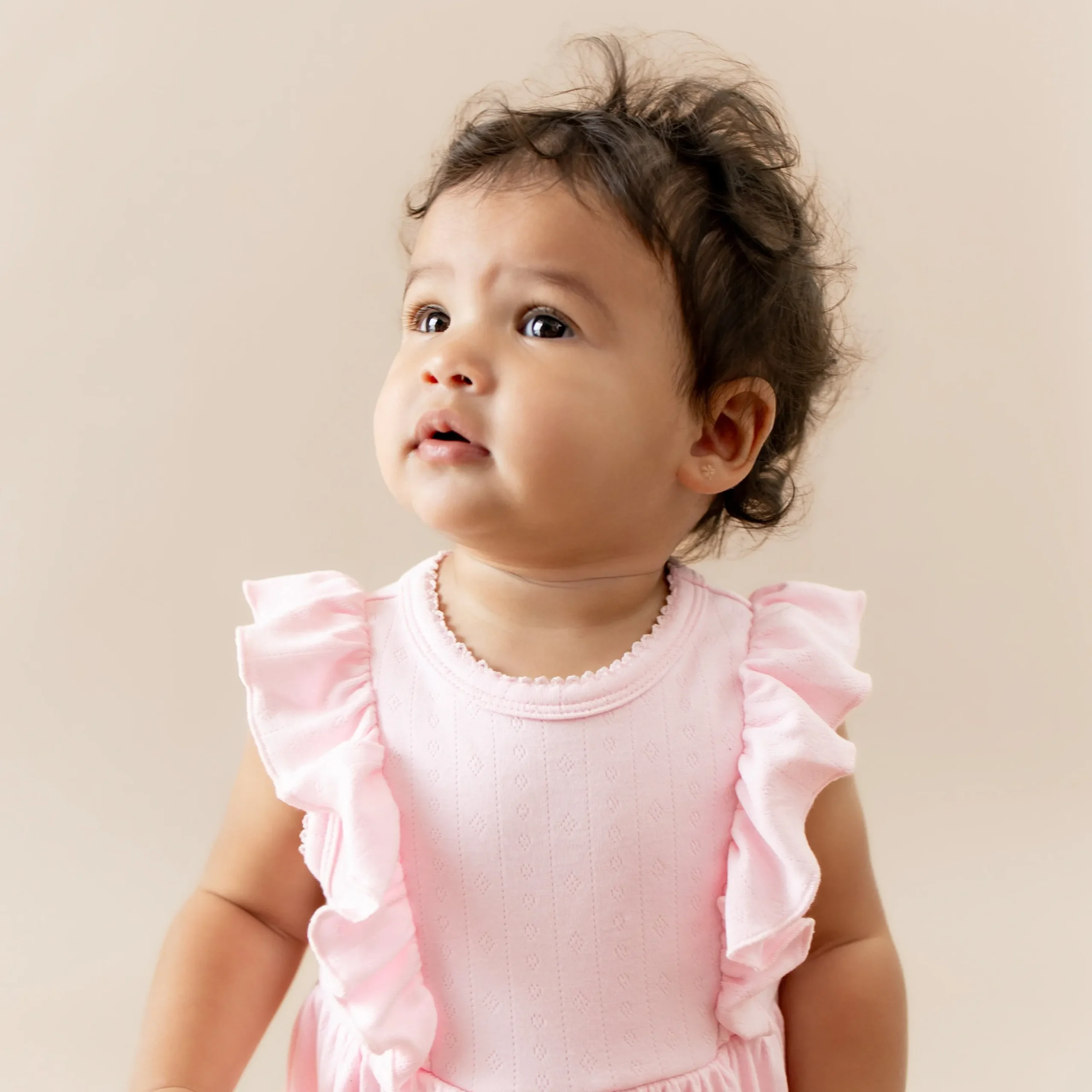 Pointelle Bodysuit Dress in Sakura
