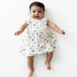 Pointelle Bodysuit Dress in Spray Rose