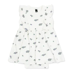 Pointelle Bodysuit Dress in Spray Rose