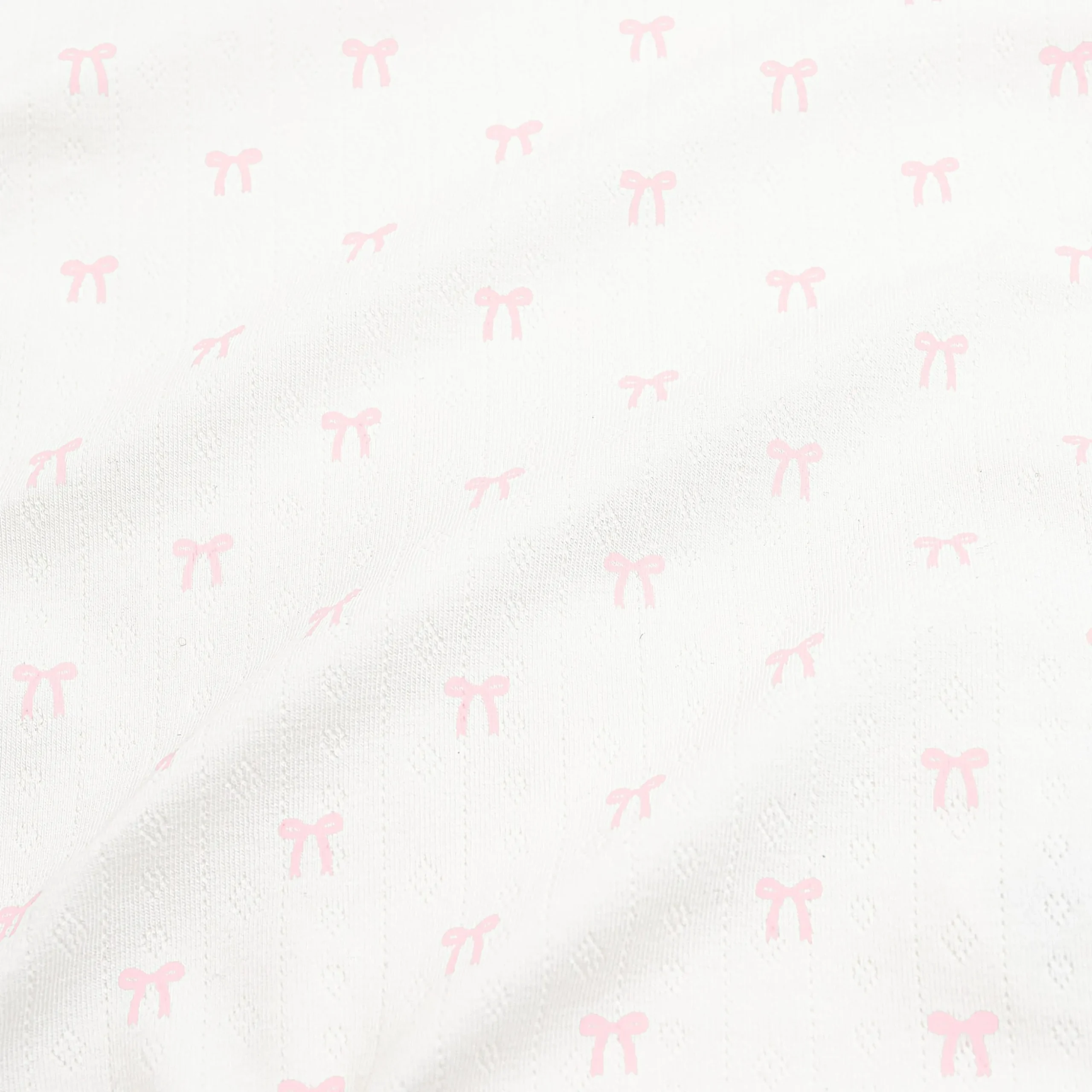 Pointelle Kimono Bodysuit in Sweet Pink Bow