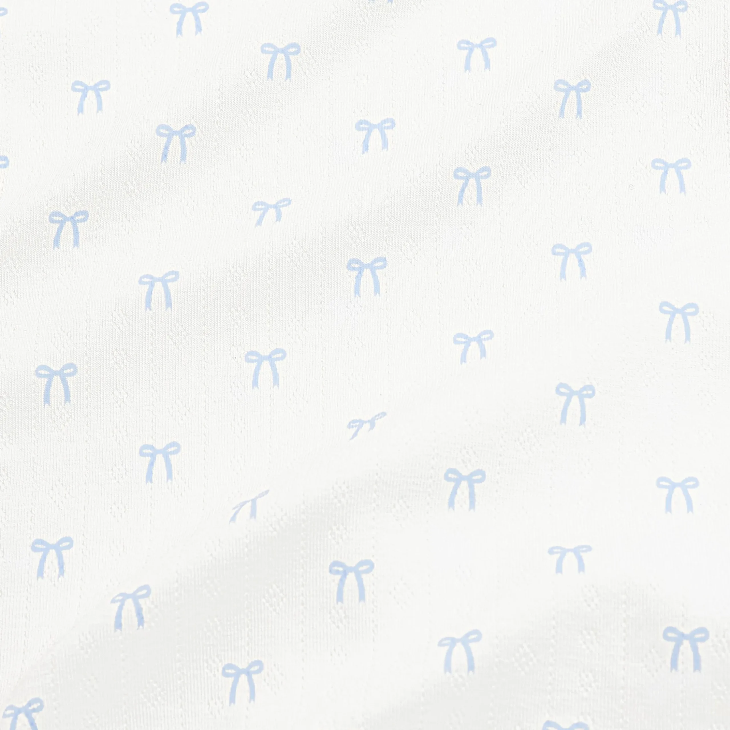 Pointelle Short Sleeve Set in Sweet Blue Bow