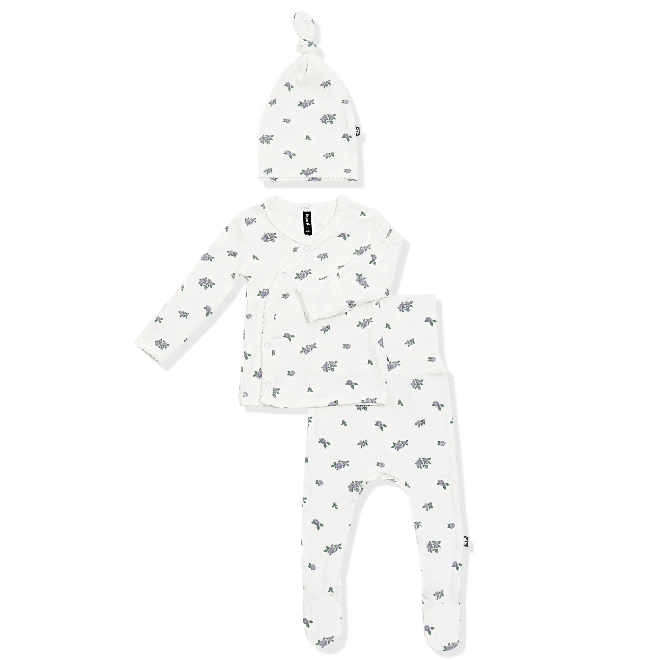 Pointelle Take Me Home Set with Cap in Spray Rose