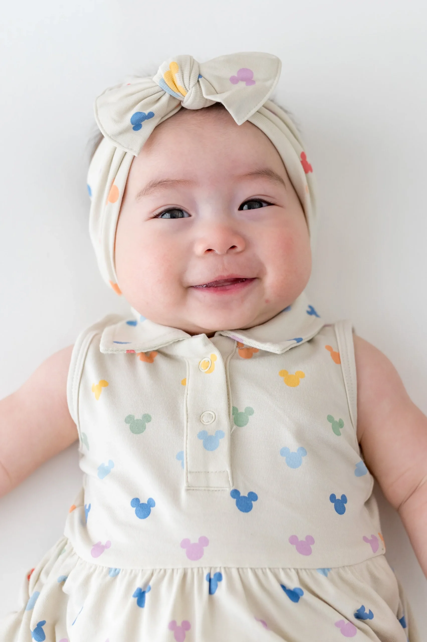 Polo Bodysuit Dress in Pastel Mickey Mouse