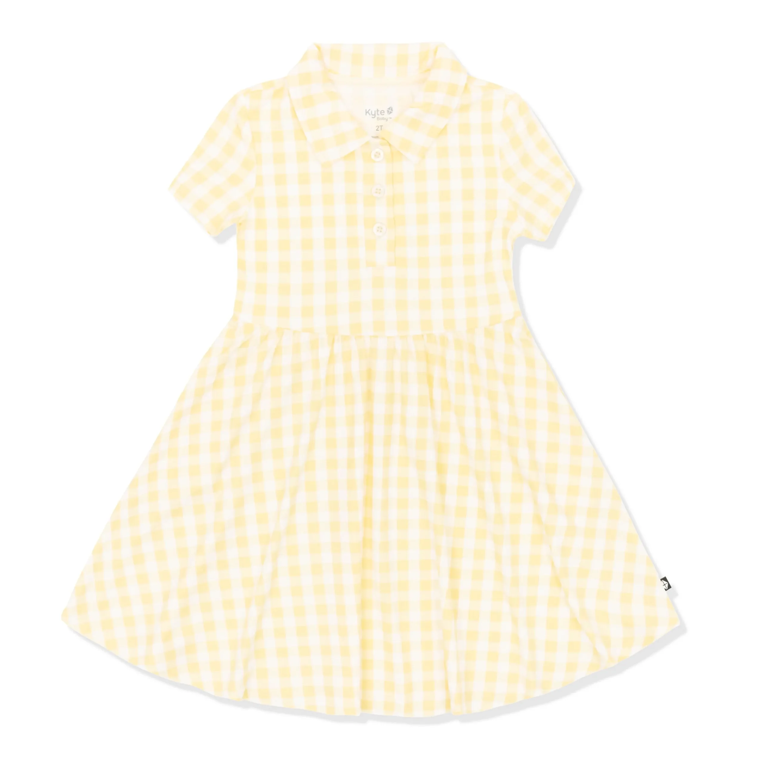 Polo Dress in Gingham Chamomile