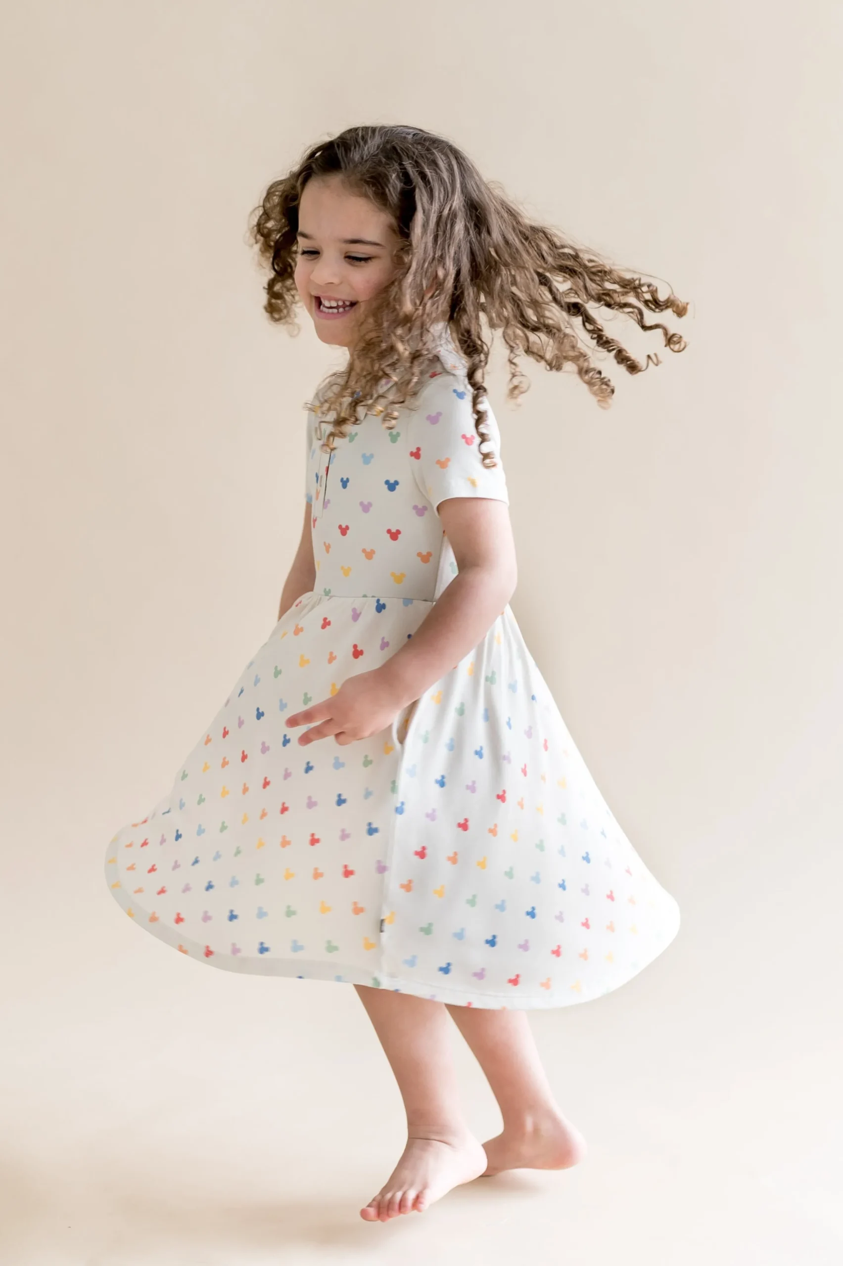 Polo Dress in Pastel Mickey Mouse