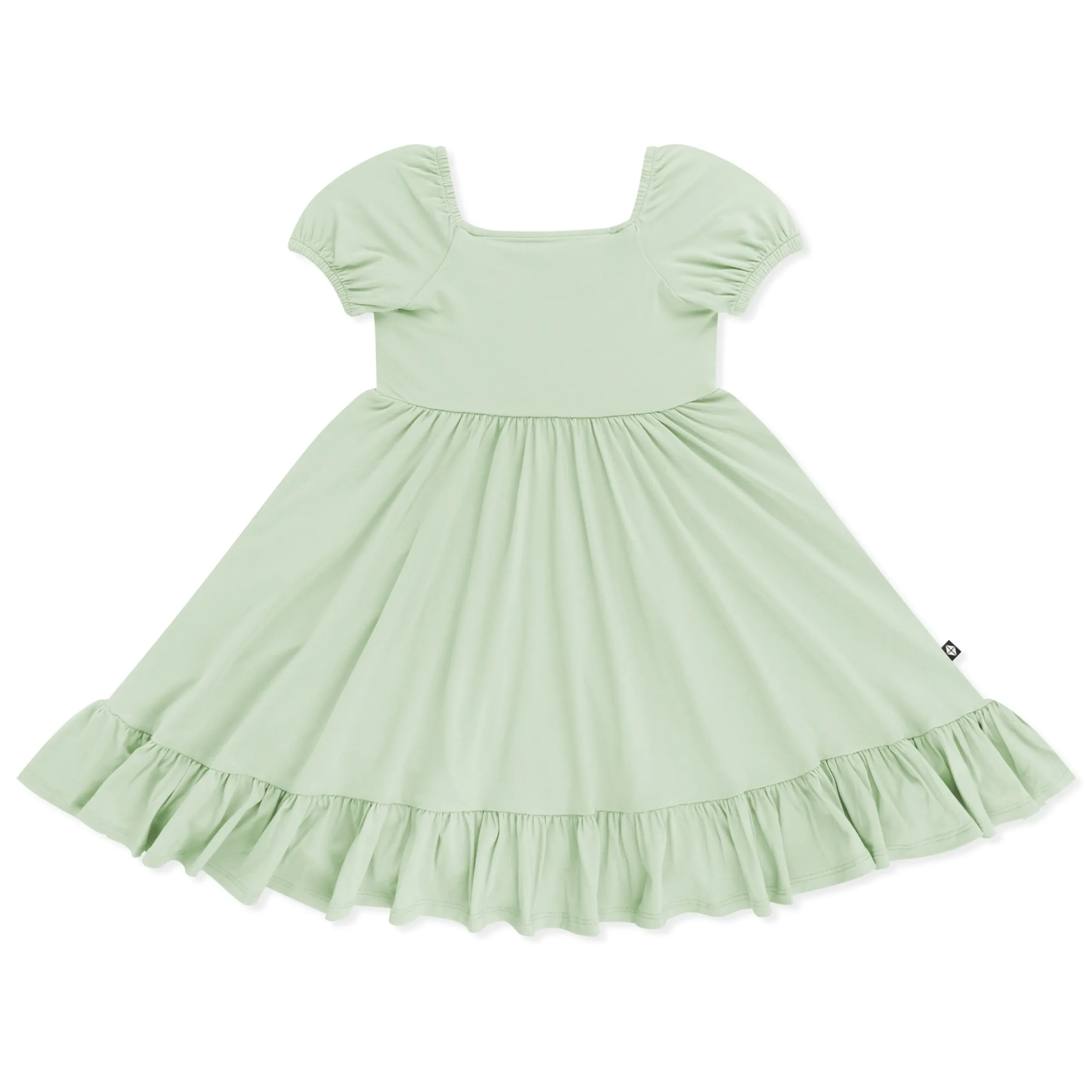 Puff Sleeve Twirl Dress in Basil