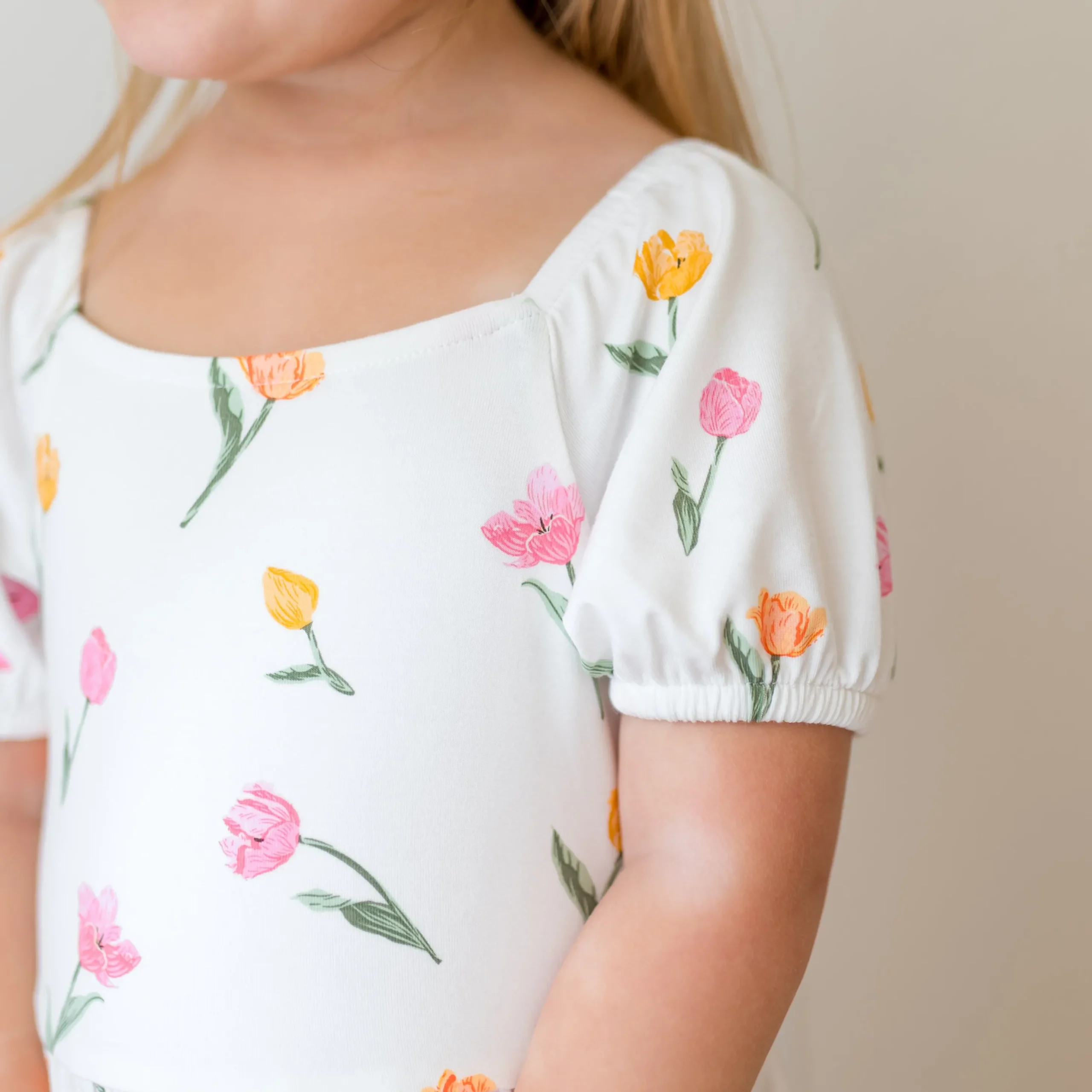 Puff Sleeve Twirl Dress in Tulip