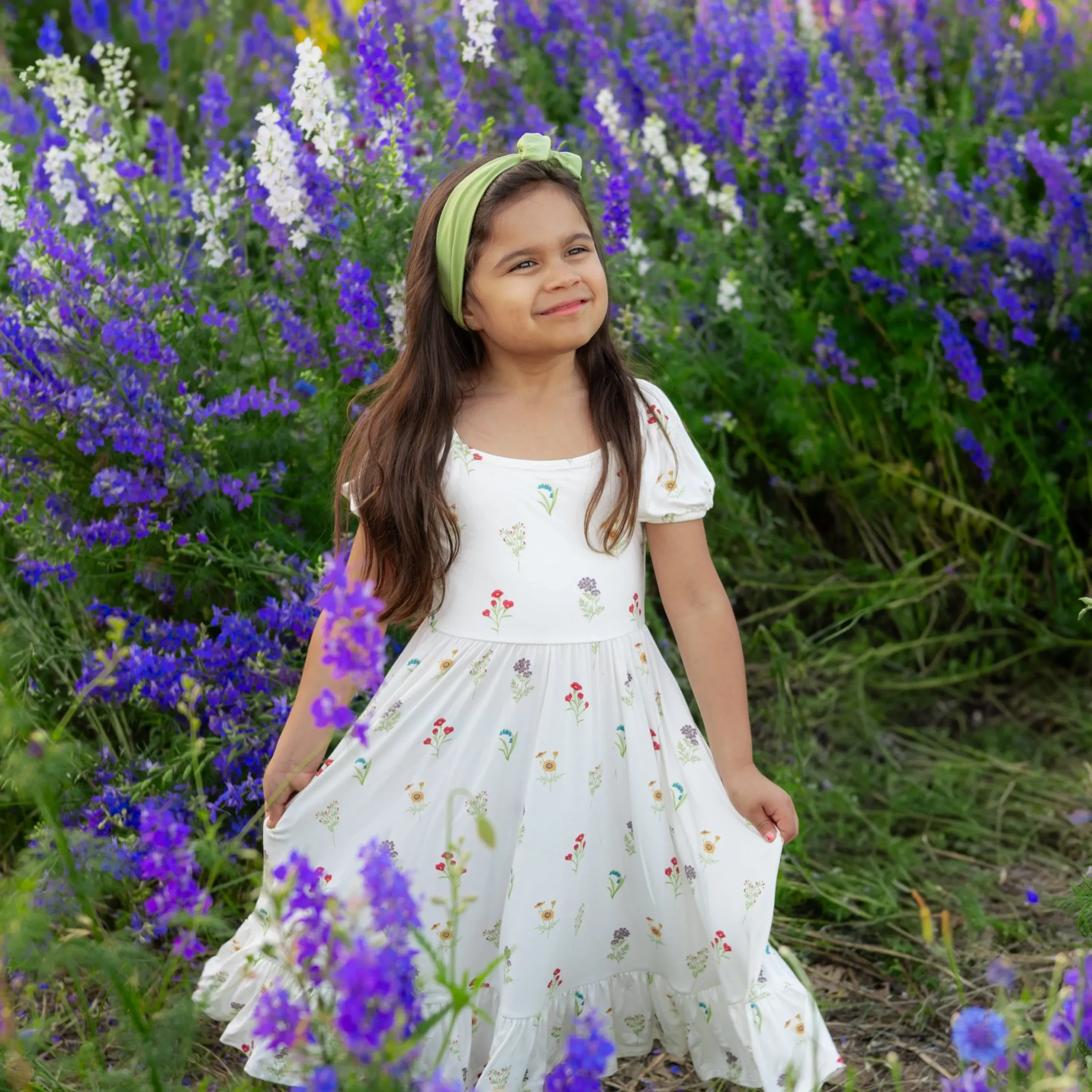Puff Sleeve Twirl Dress in Wildflower