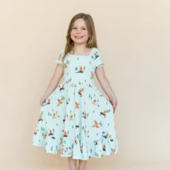 Puff Sleeve Twirl Dress in Winnie the Pooh Hundred Acre Wood
