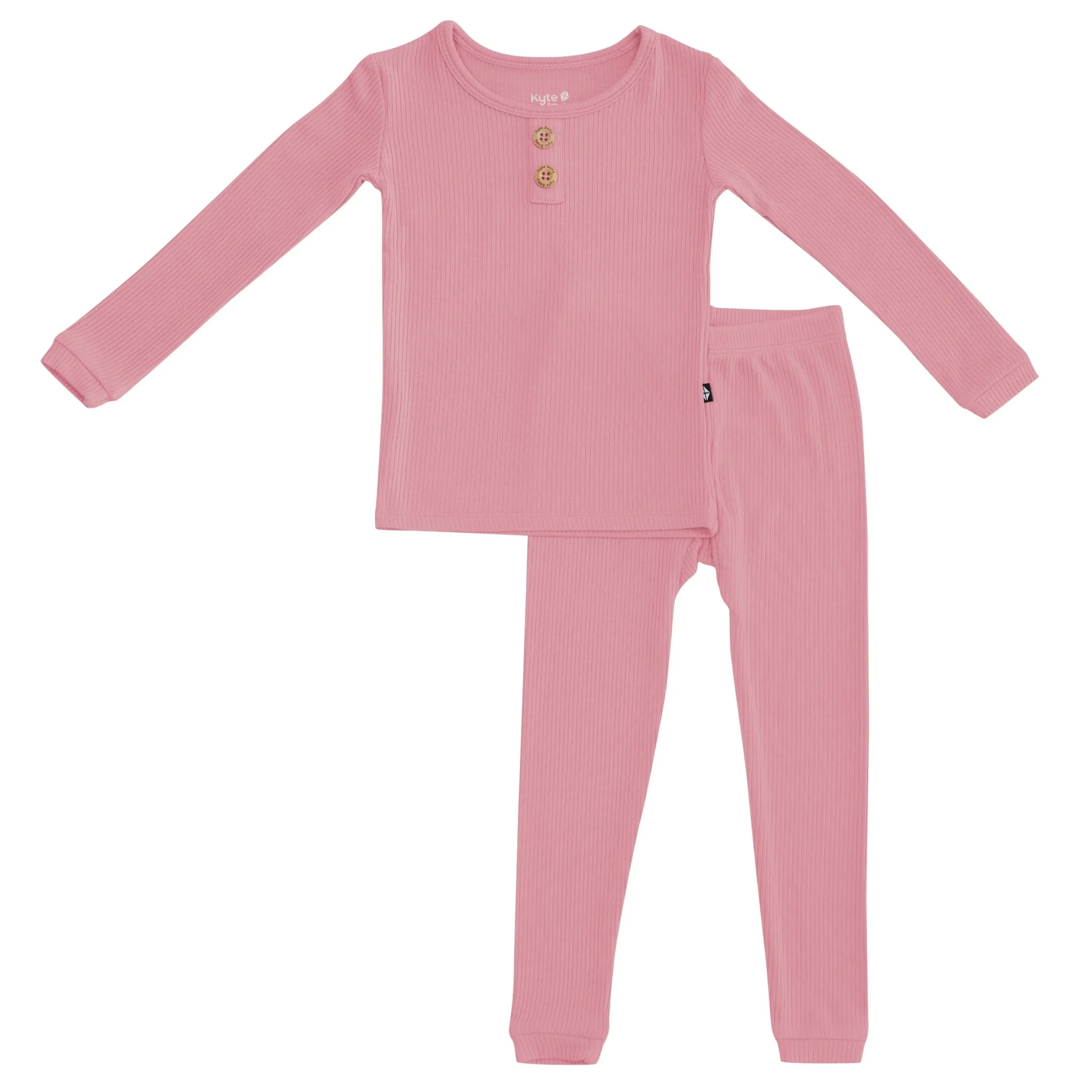 Ribbed Henley Set in Apple Blossom