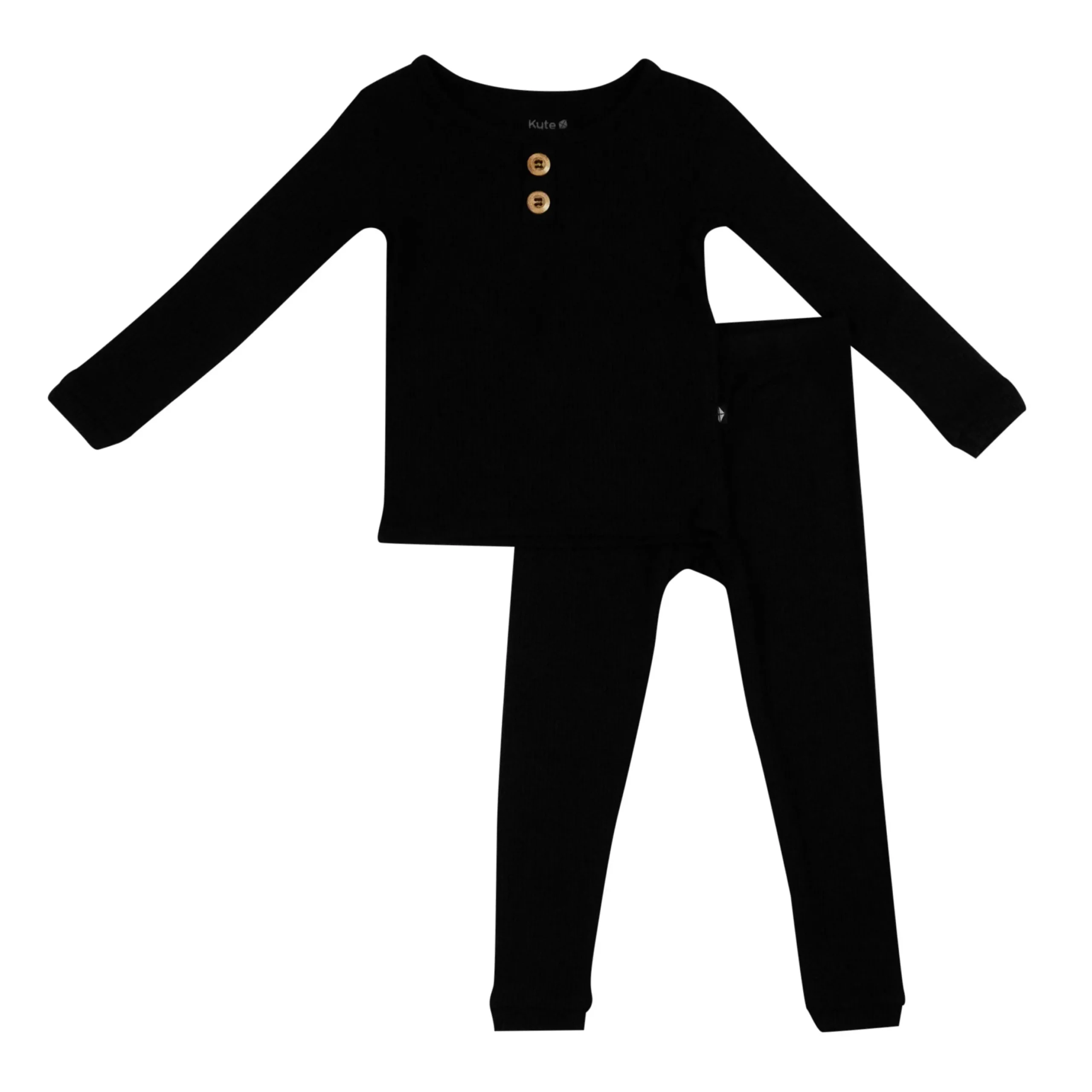 Ribbed Henley Set in Midnight