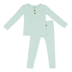 Ribbed Henley Set in Sage