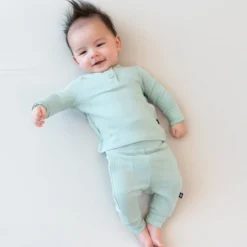 Ribbed Infant Henley Set in Sage