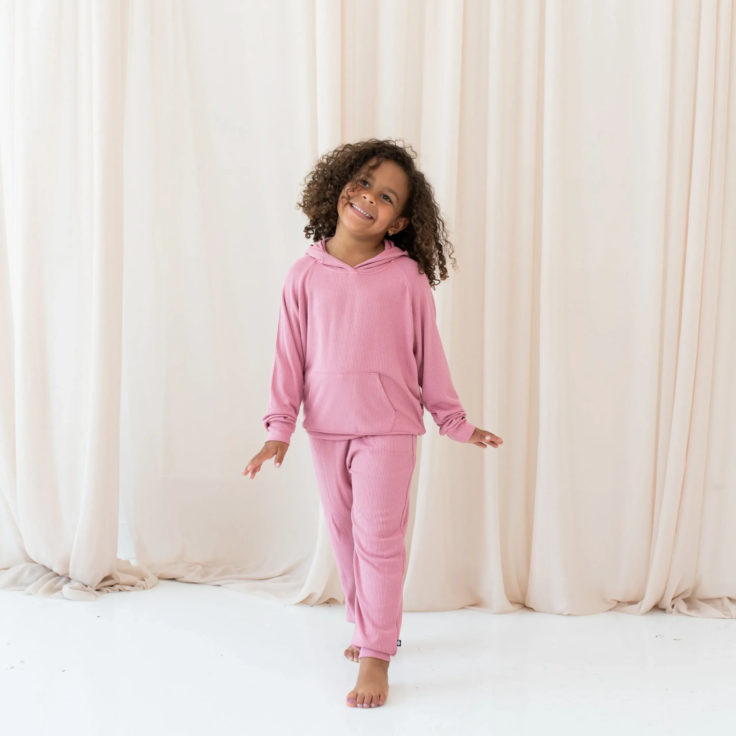 Ribbed Jogger Pant in Apple Blossom