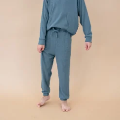 Ribbed Jogger Pant in Atlantic