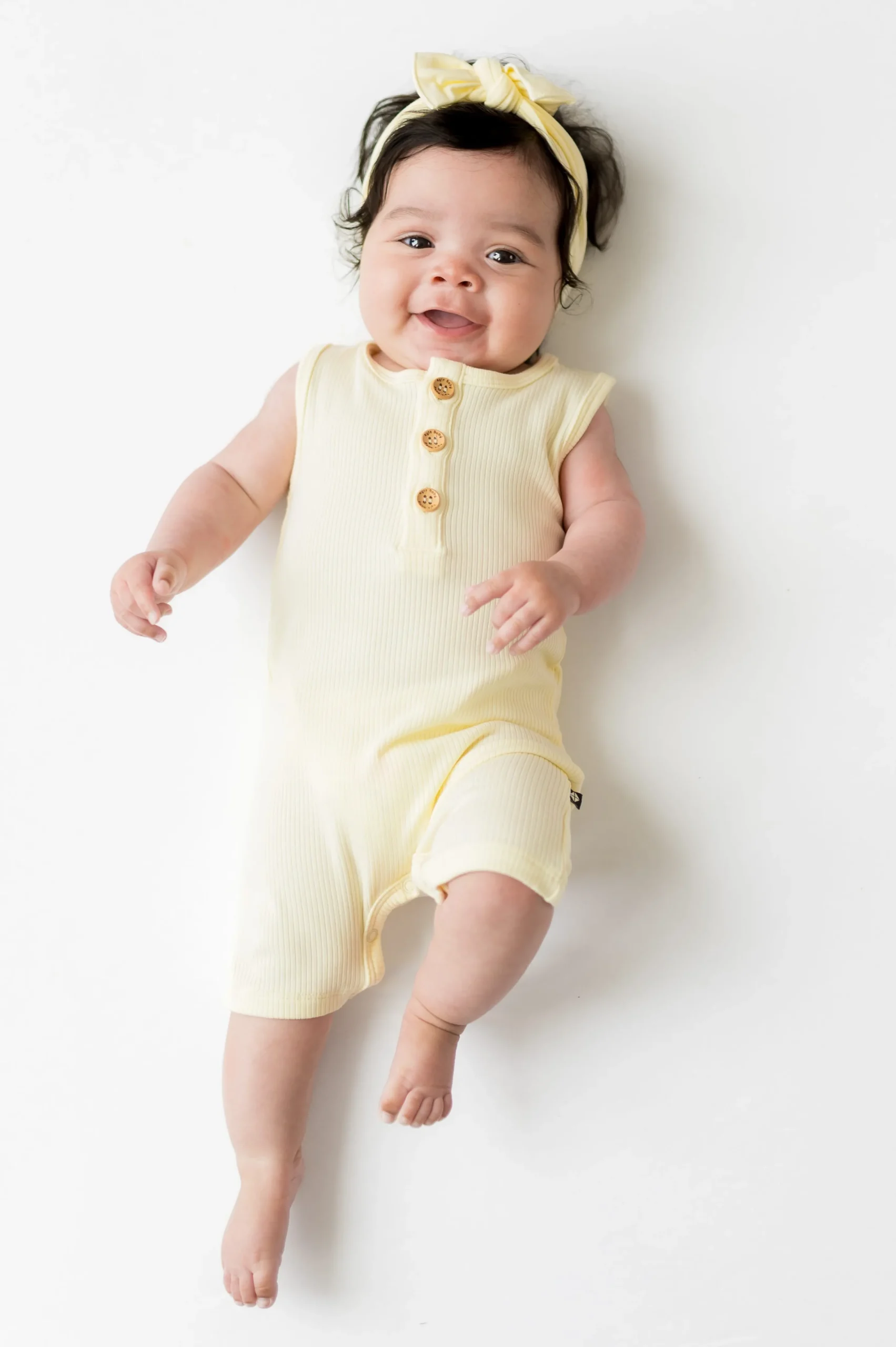 Ribbed Sleeveless Shortall in Chamomile