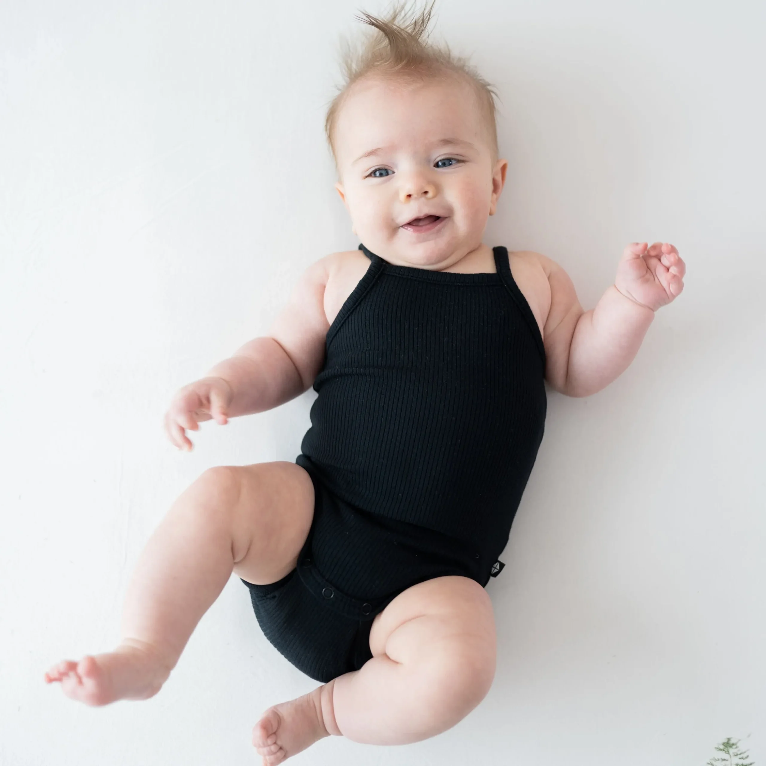 Ribbed Spaghetti Strap Bodysuit in Midnight