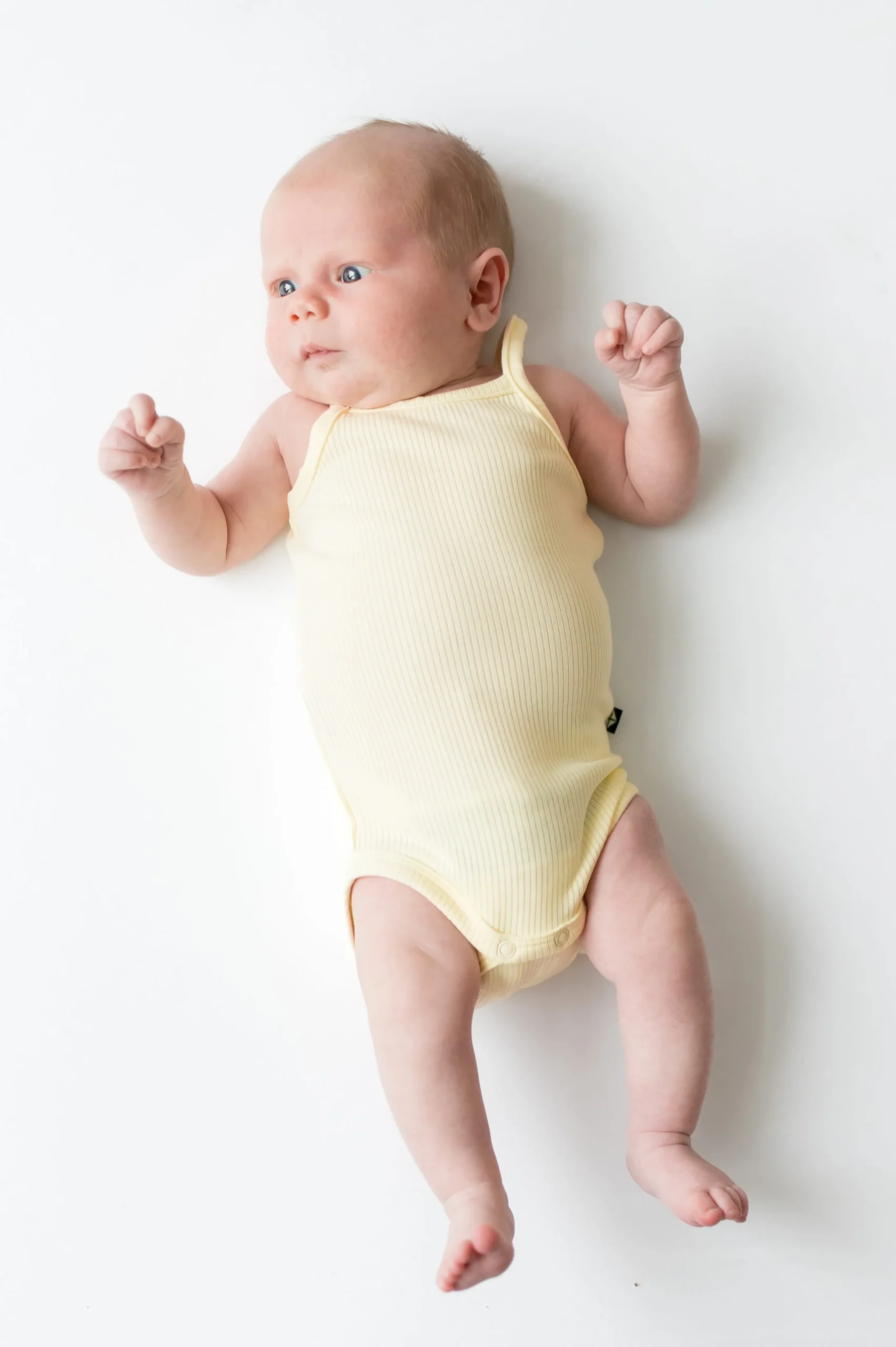 Ribbed Spaghetti Strap Bodysuit in Chamomile