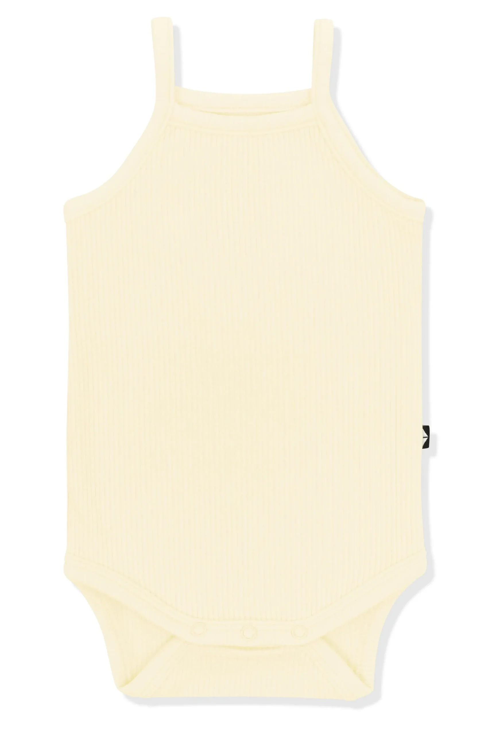 Ribbed Spaghetti Strap Bodysuit in Chamomile