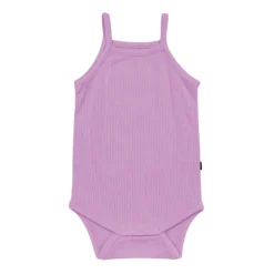 Ribbed Spaghetti Strap Bodysuit in Poi