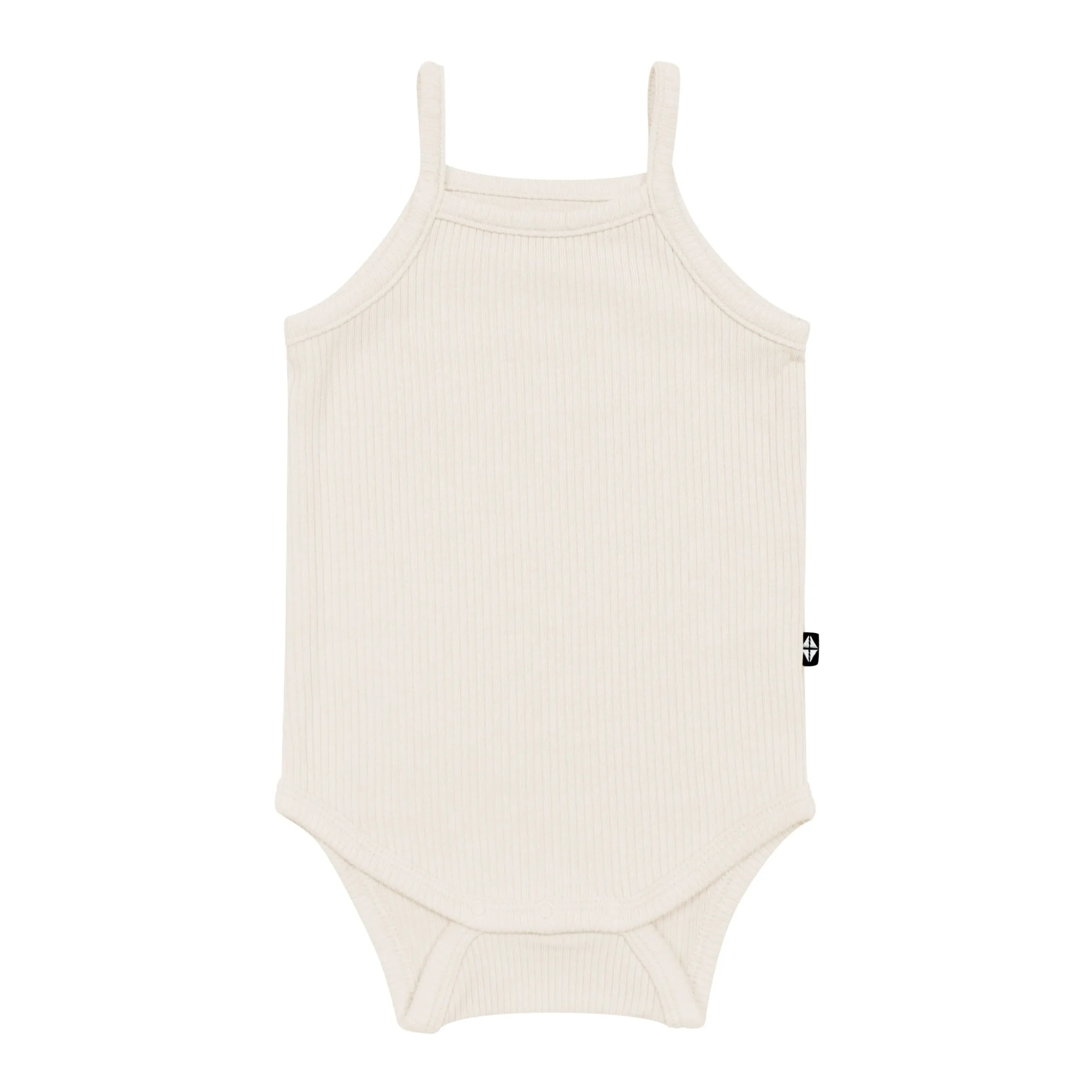 Ribbed Spaghetti Strap Bodysuit in Oat