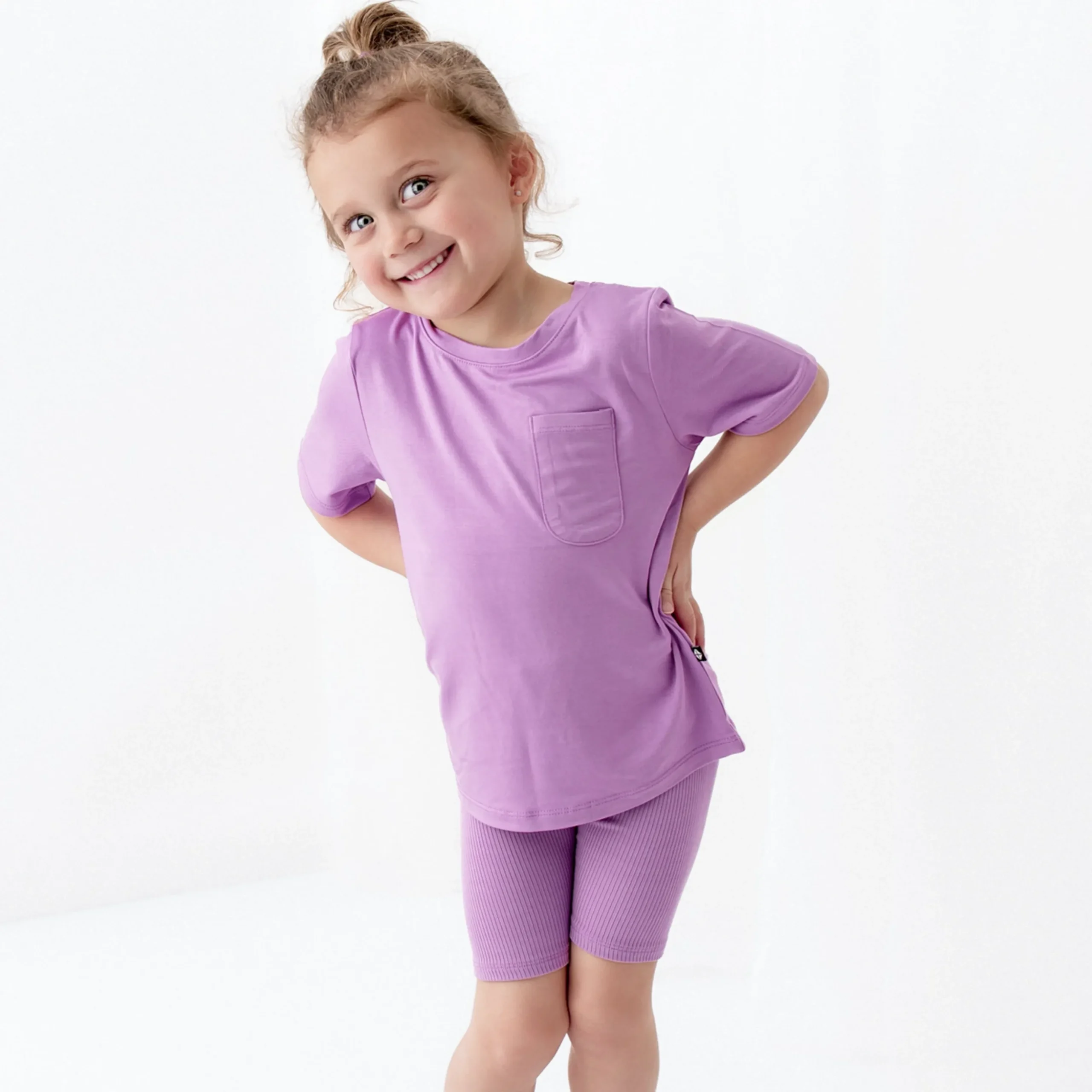 Ribbed Toddler Biker Shorts in Poi