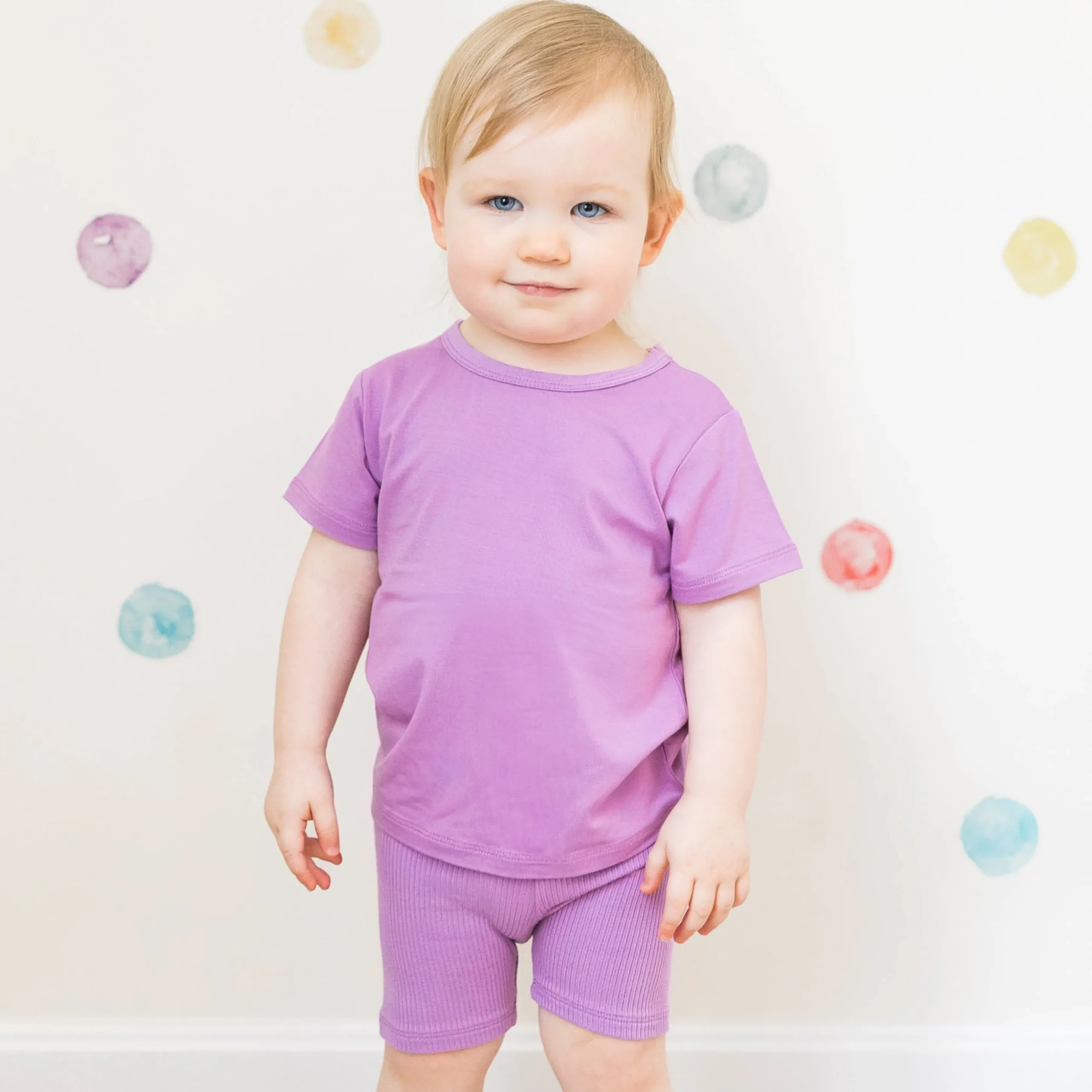 Ribbed Toddler Biker Shorts in Poi