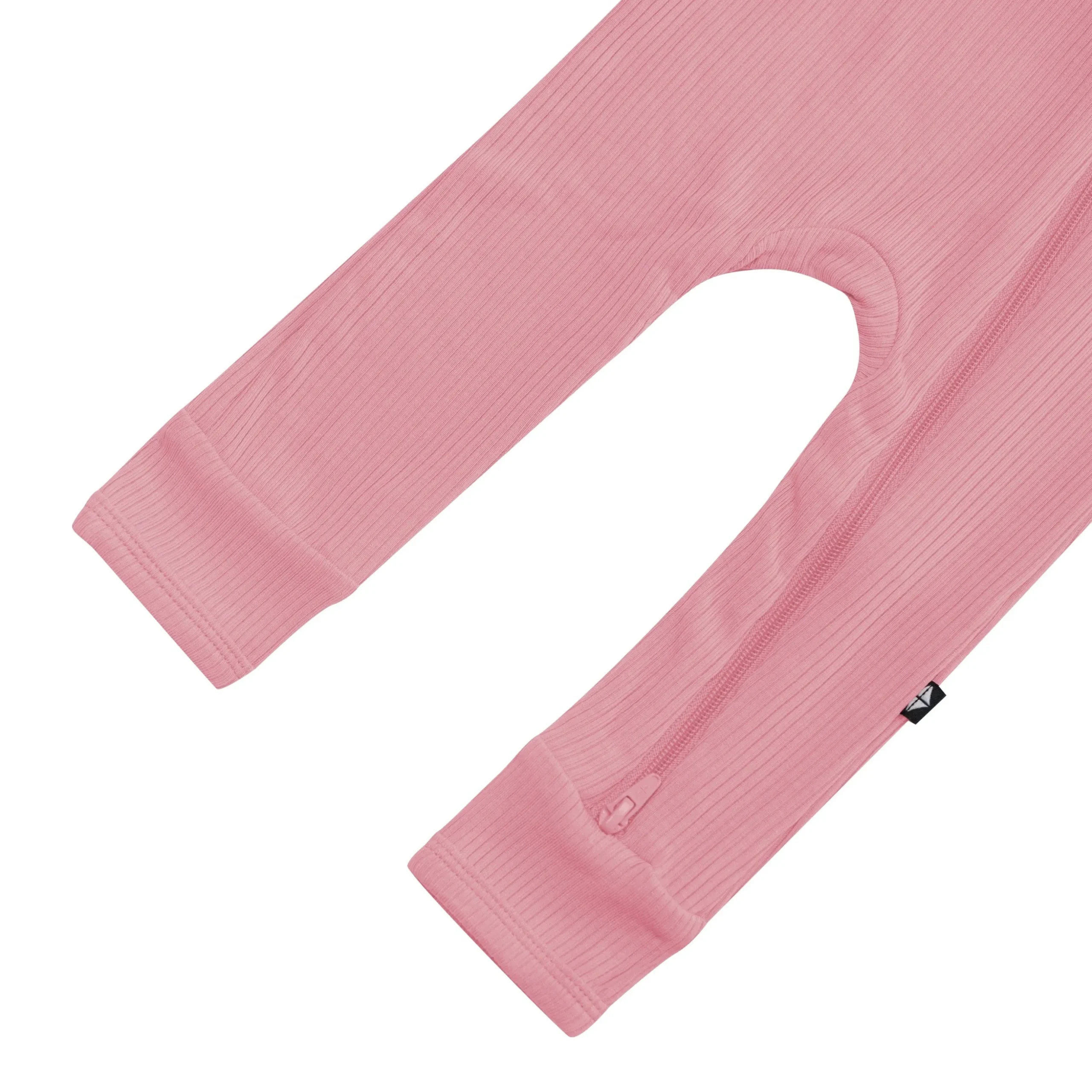 Ribbed Zipper Romper in Apple Blossom