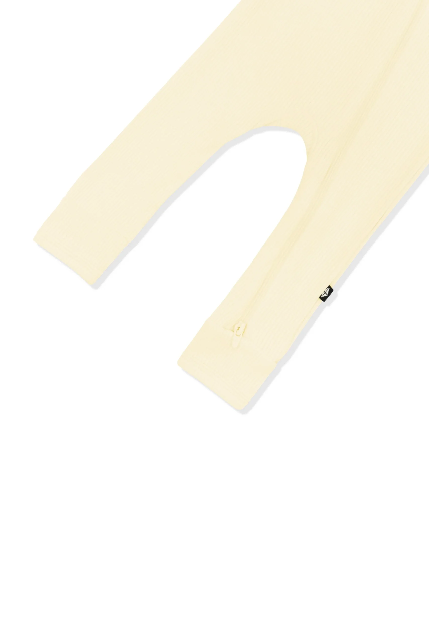 Ribbed Zipper Romper in Chamomile