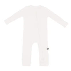 Ribbed Zipper Romper in Cloud