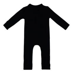 Ribbed Zipper Romper in Midnight