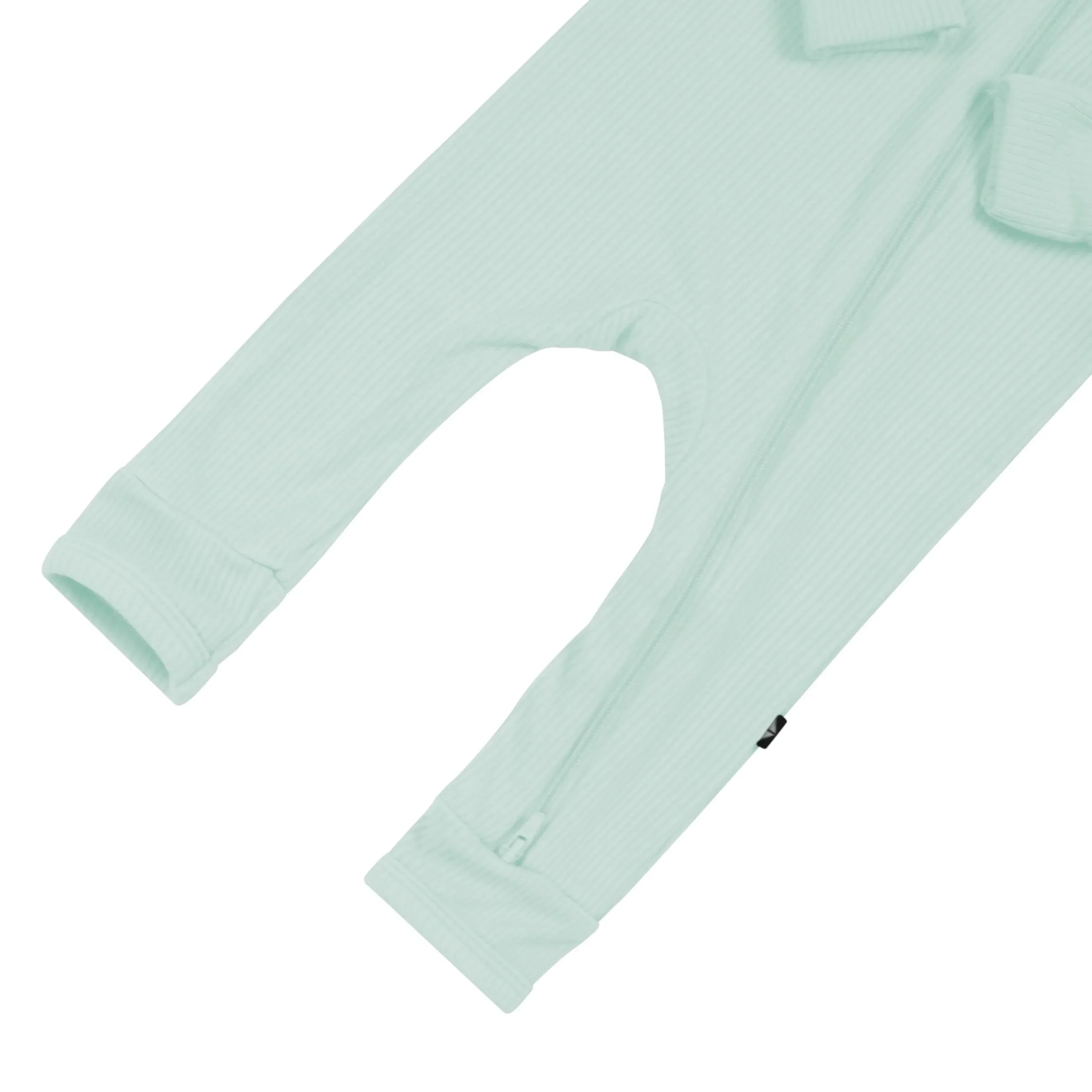 Ribbed Zipper Romper in Sage
