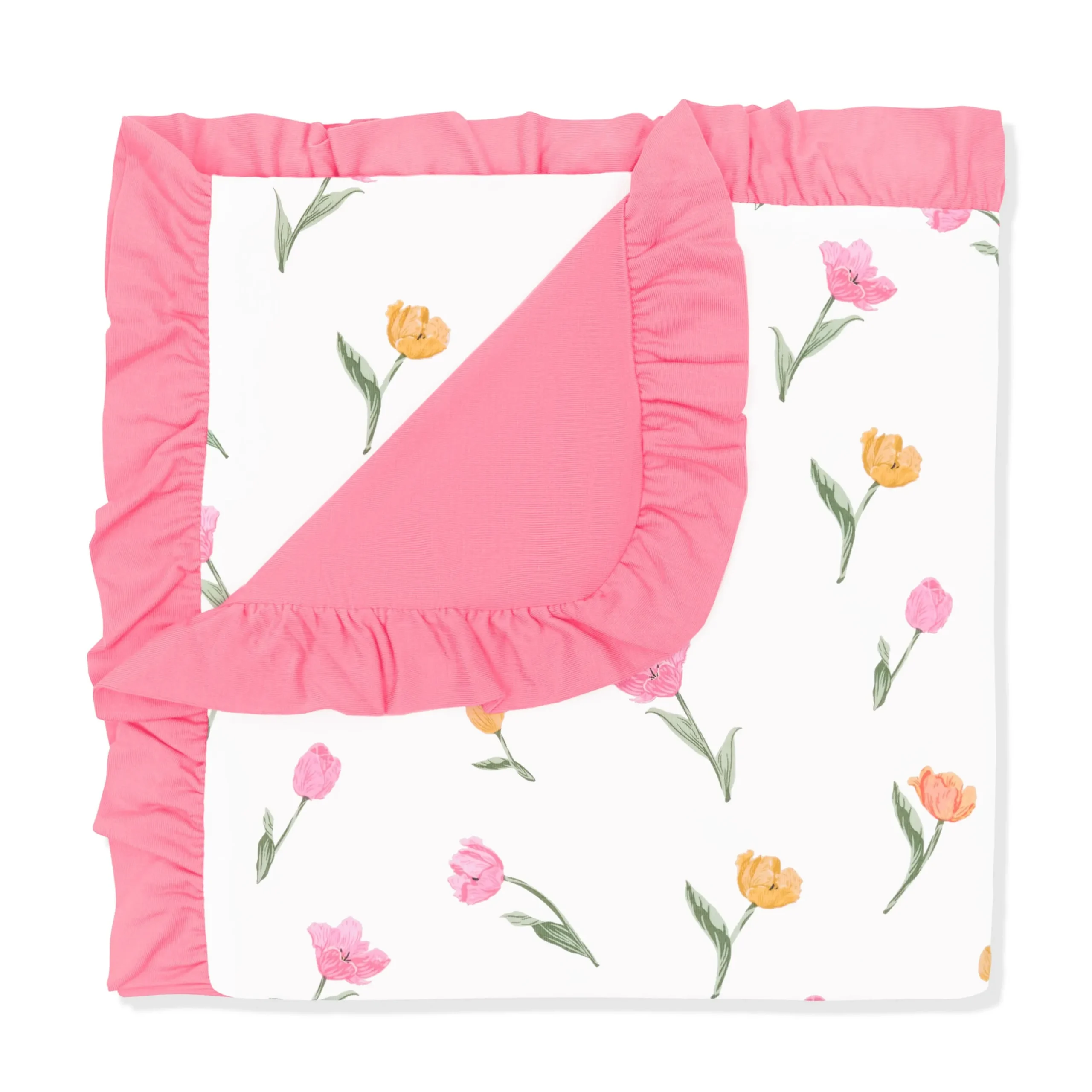 Ruffle Baby Blanket in Tulip 0.5