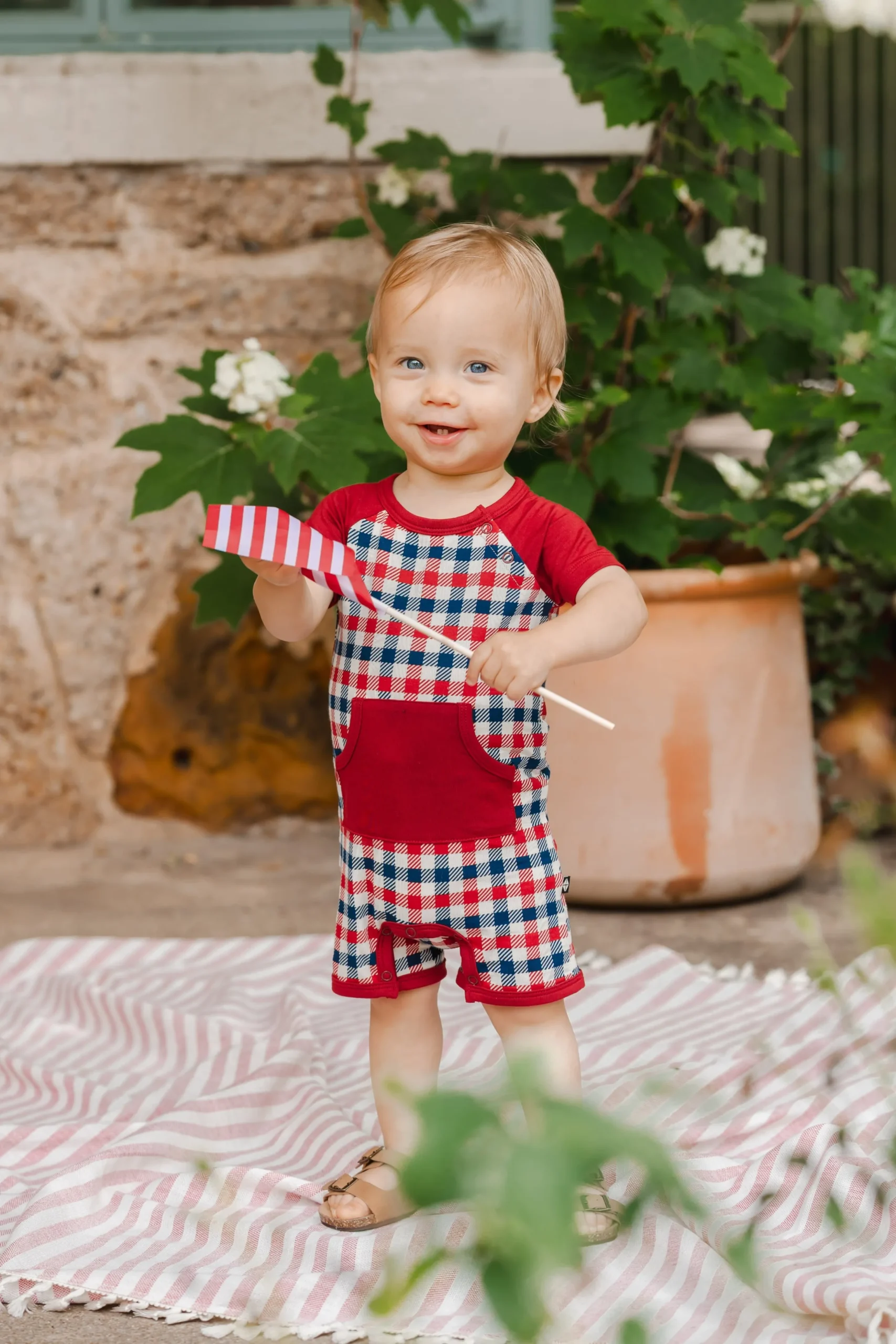 Shortall in Patriotic Gingham