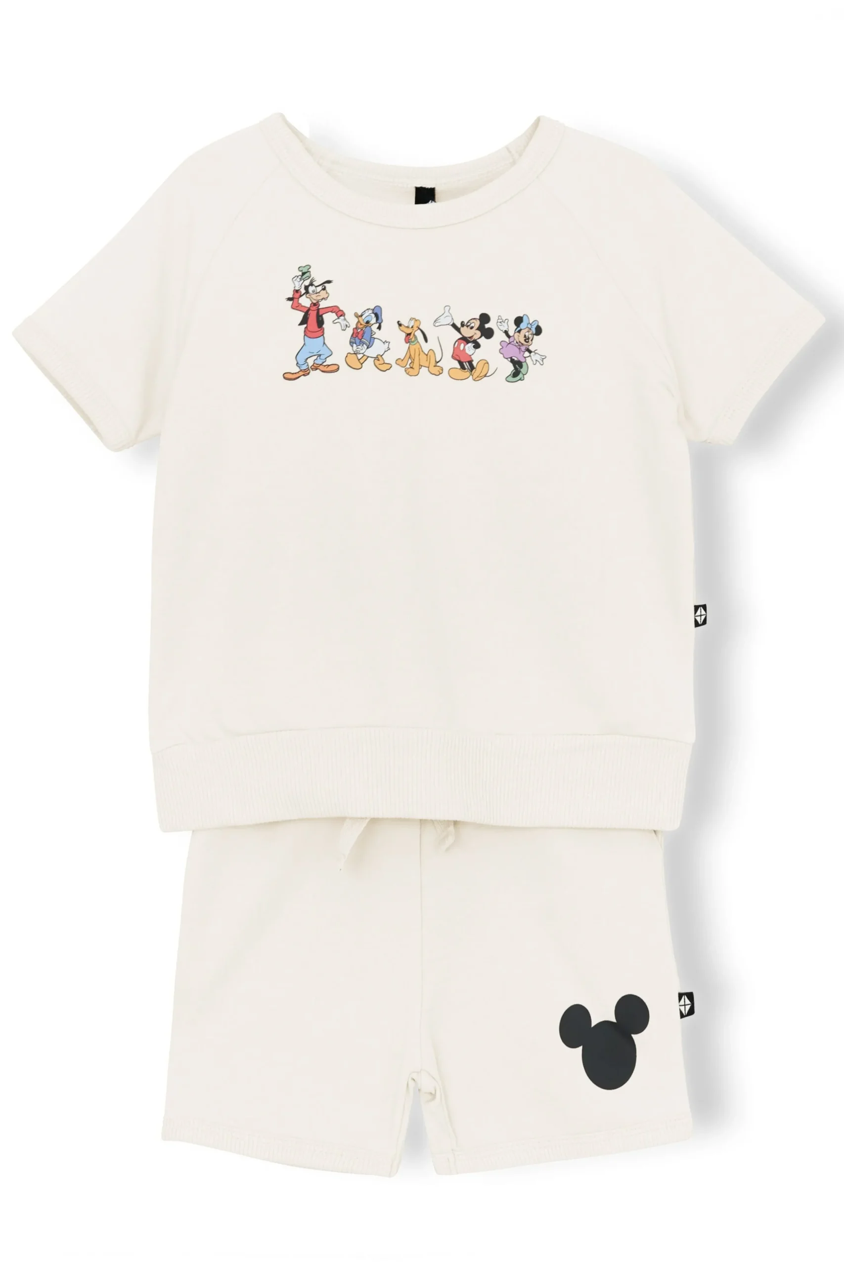 Short Sleeve Jogger Set in Mickey and Friends on Ecru