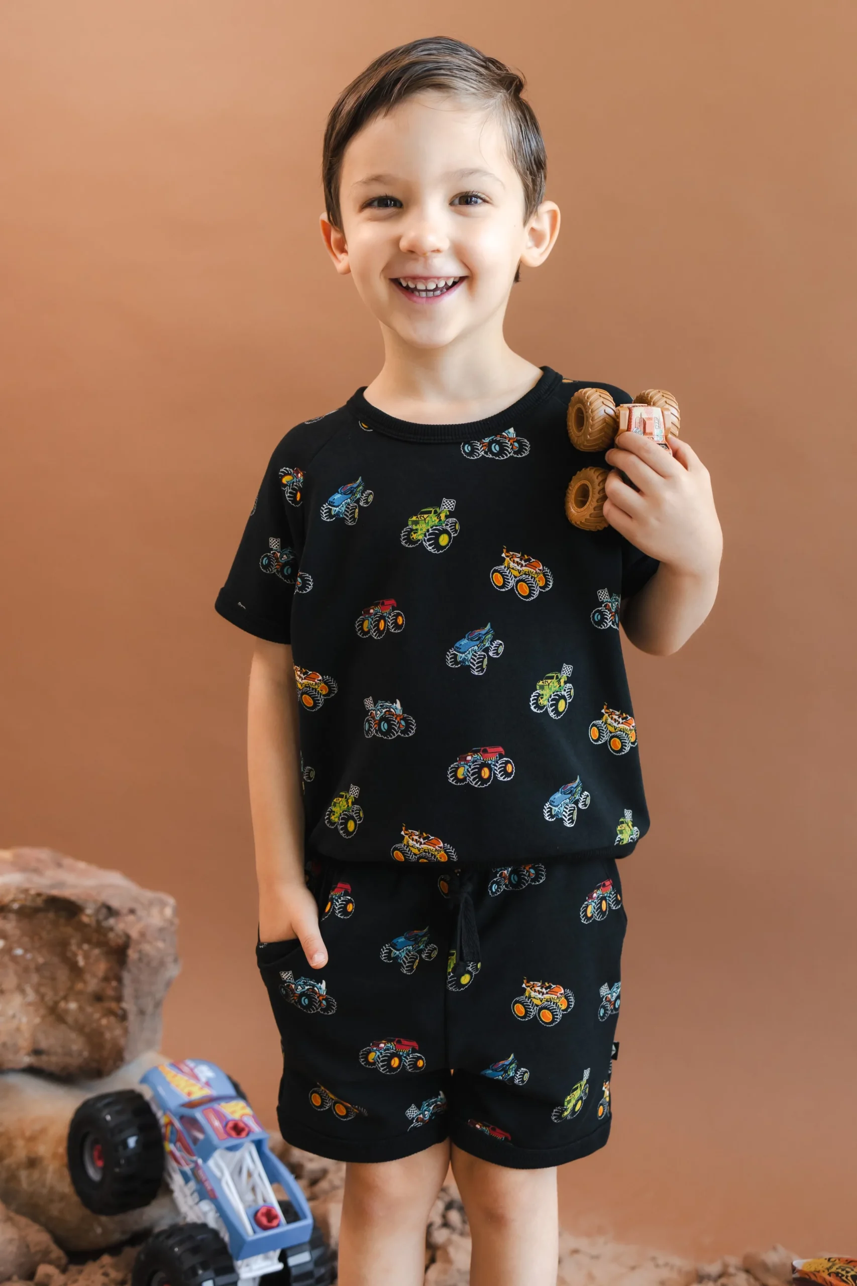 Short Sleeve Jogger Set in Monster Truck