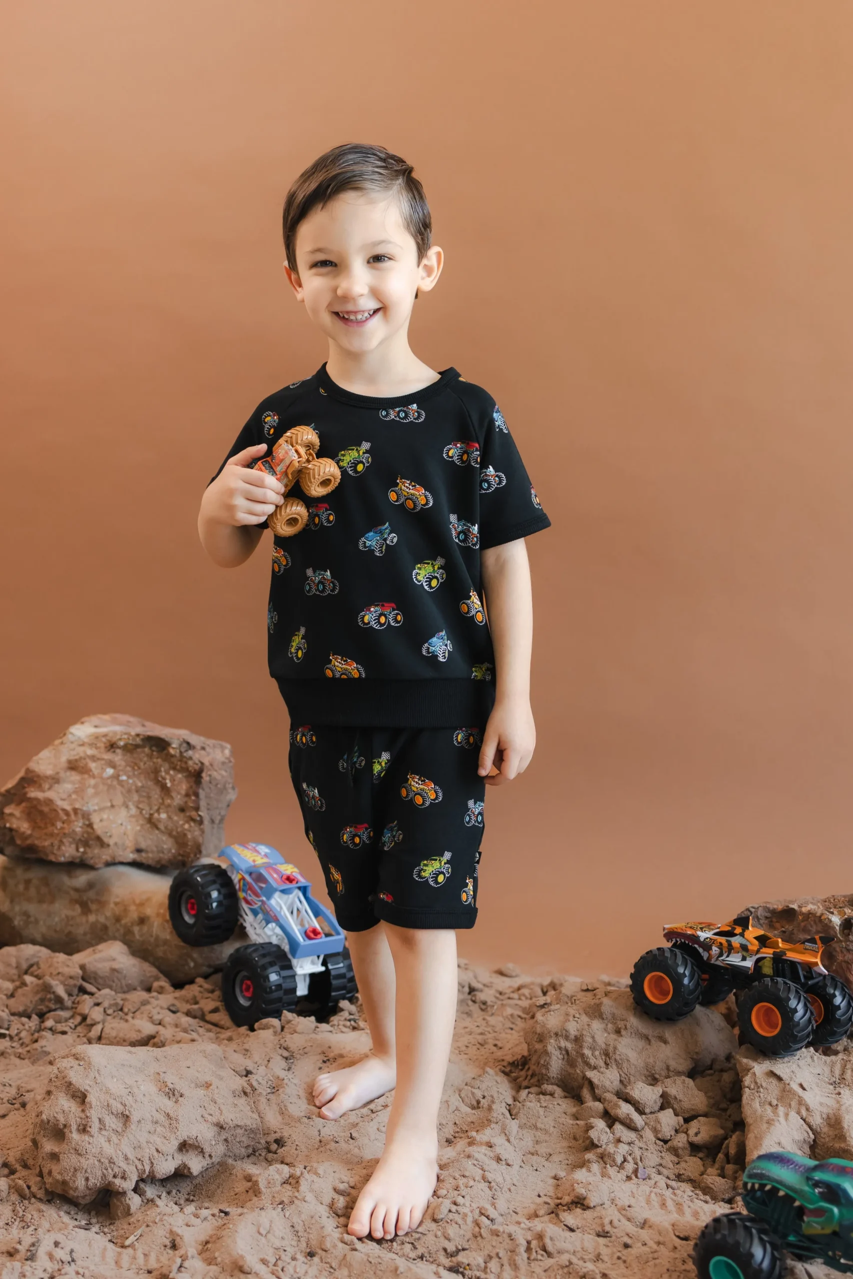 Short Sleeve Jogger Set in Monster Truck