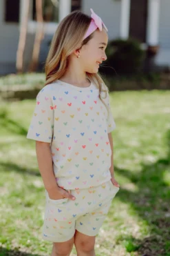 Short Sleeve Jogger Set in Pastel Mickey Mouse
