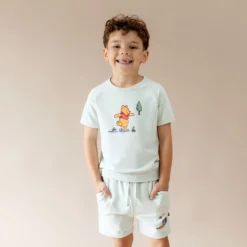 Short Sleeve Jogger Set in Winnie the Pooh on Dew