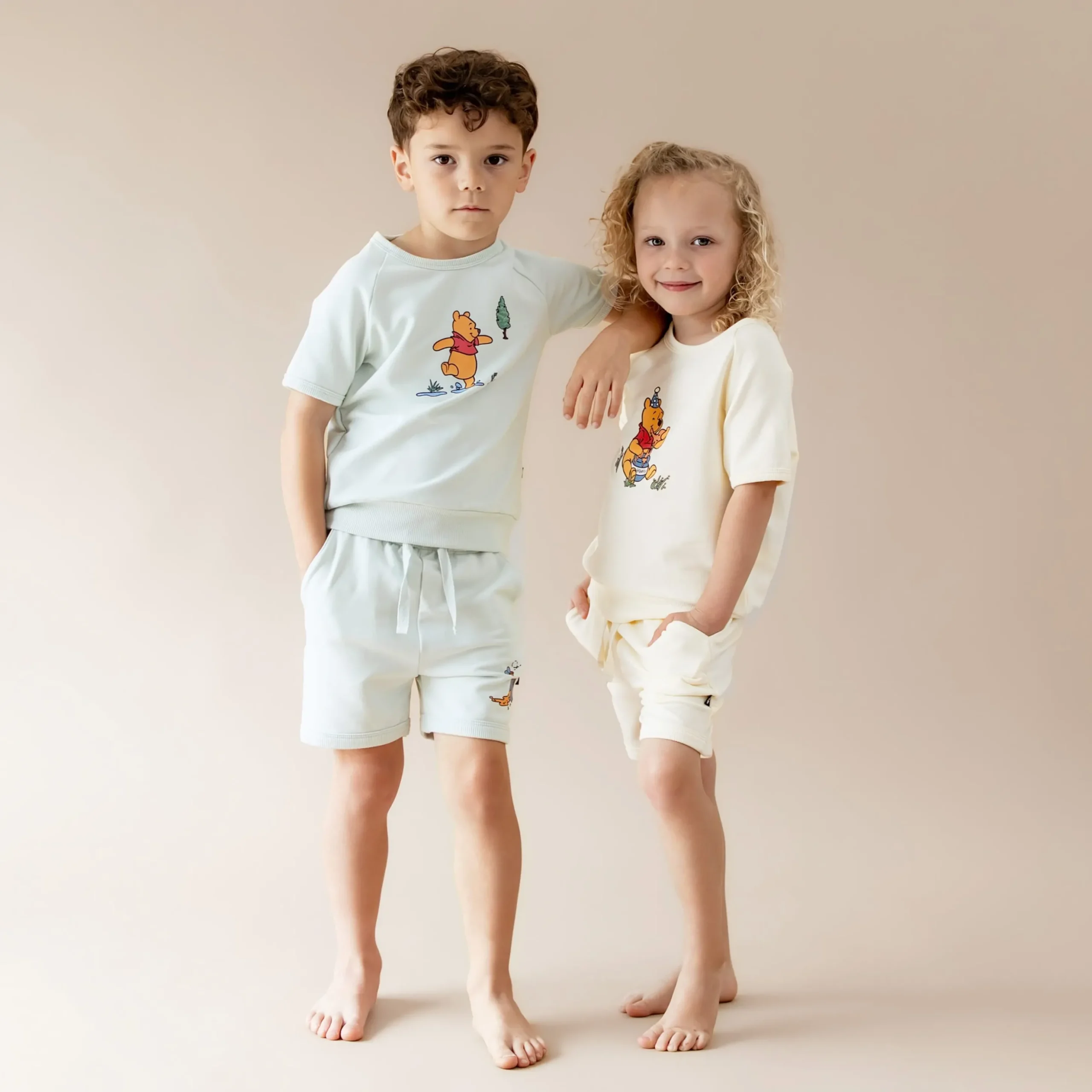 Short Sleeve Jogger Set in Winnie the Pooh on Dew