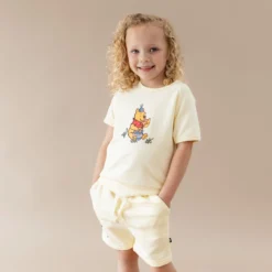 Short Sleeve Jogger Set in Winnie the Pooh on Chamomile