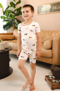 Short Sleeve Pajamas in Dachshund