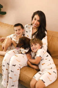 Short Sleeve Pajamas in Dachshund