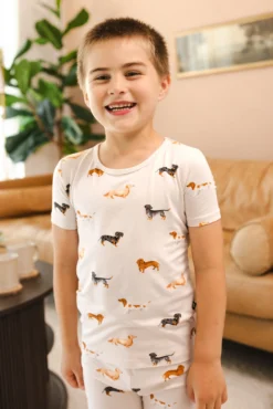 Short Sleeve Pajamas in Dachshund