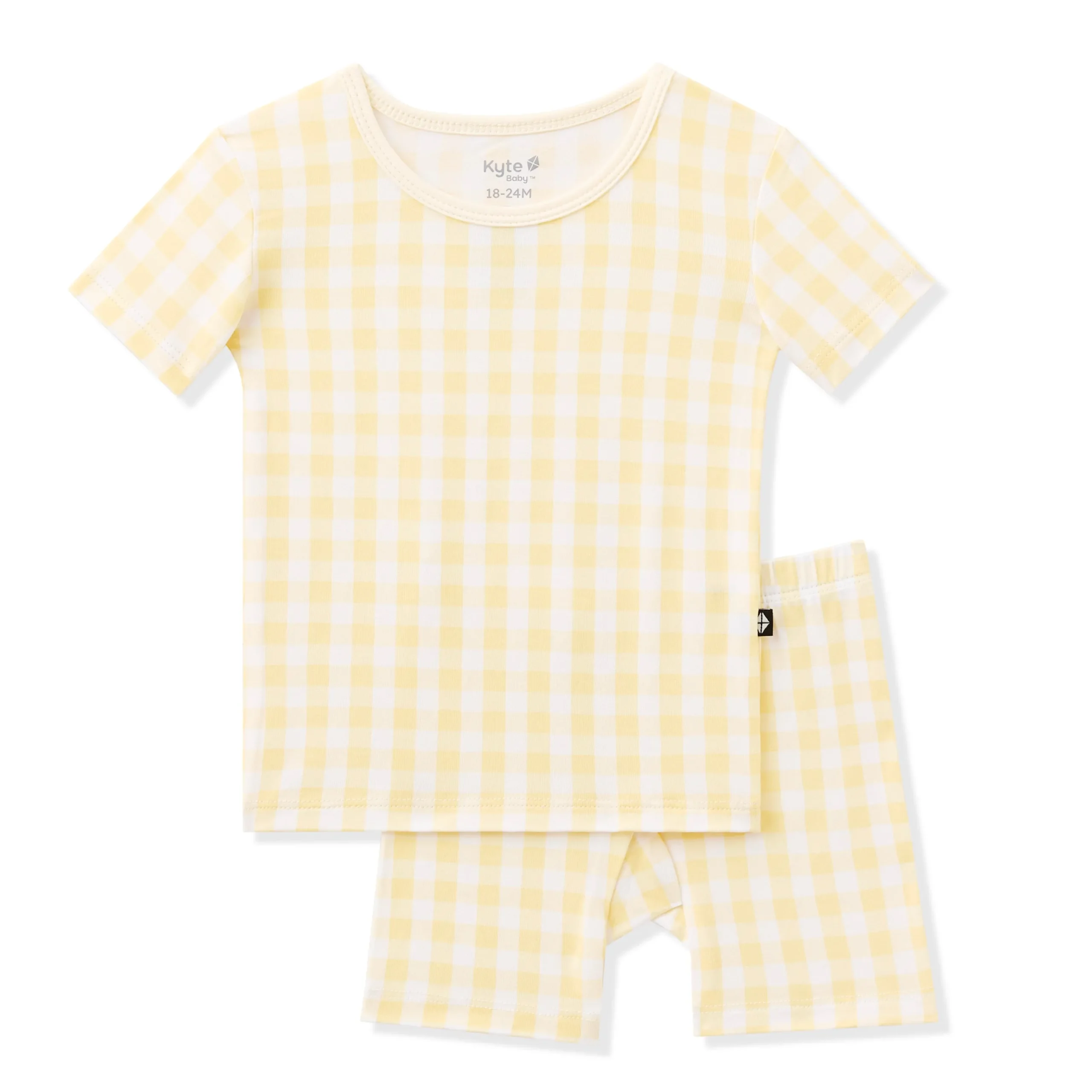 Short Sleeve Pajamas in Gingham Chamomile