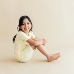 Short Sleeve Pajamas in Gingham Chamomile