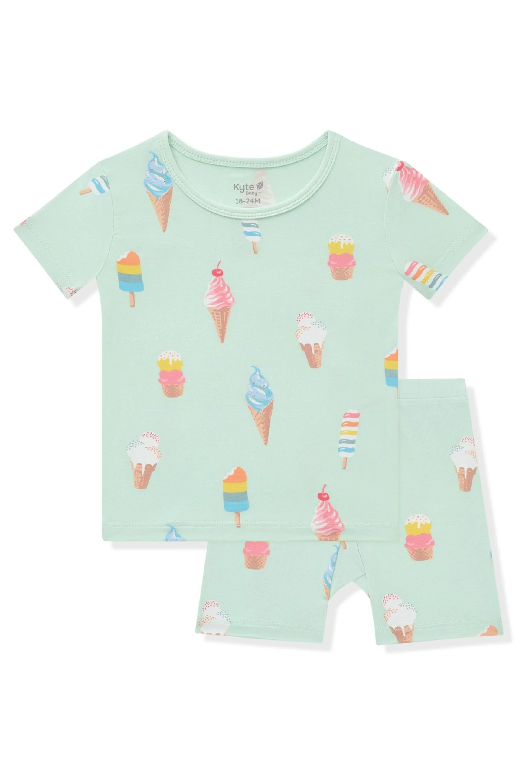 Short Sleeve Pajamas in Mint Ice Cream
