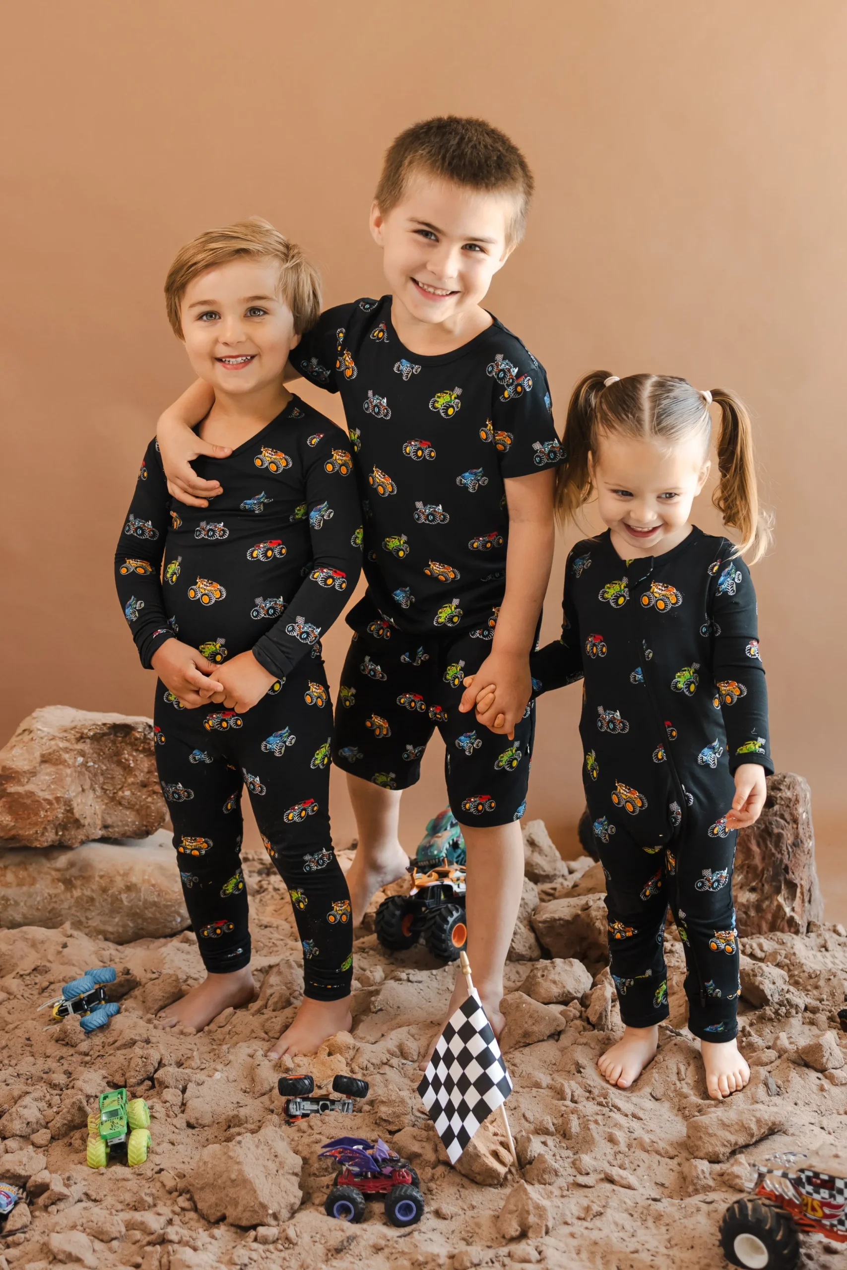 Short Sleeve Pajamas in Monster Truck